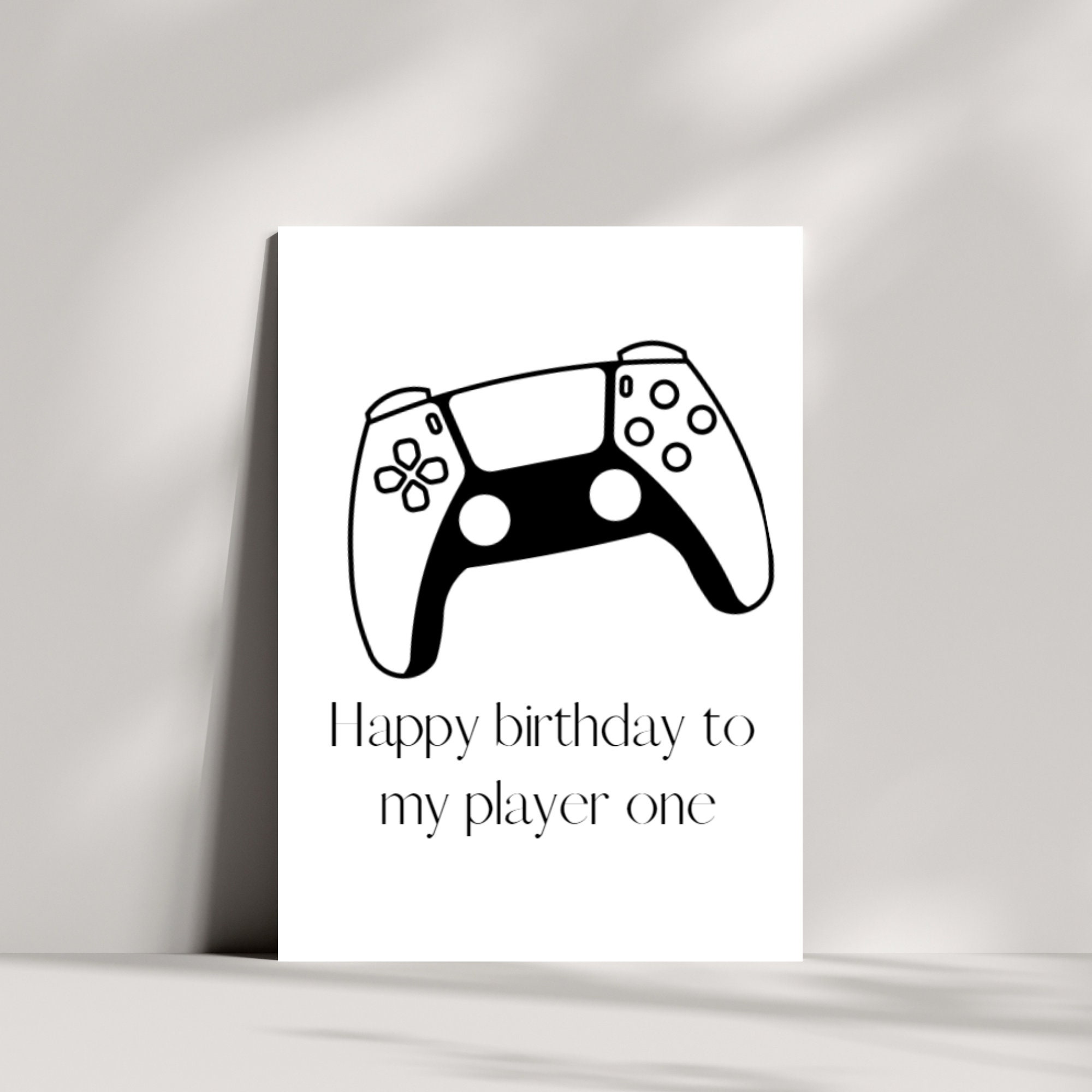 Carte d'anniversaire sur le thème Psone Playstation 1 2, contrôleur  classique avec chapeau de fête, téléchargement numérique, cadeau, BDay,  Gamer, garçon ou fille -  France