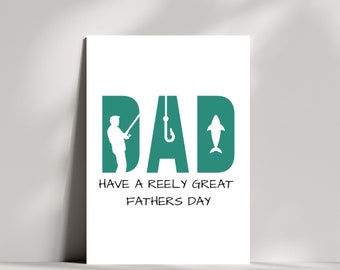 papa, passez une très bonne fête des pères - carte de fête des pères - pêche - carte de voeux vierge