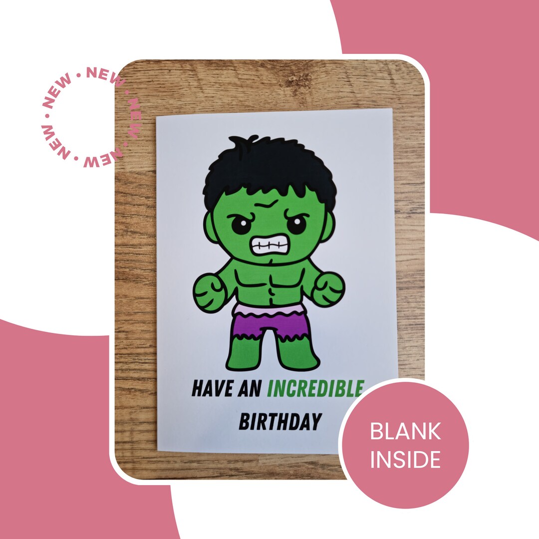 The Incredible Hulk Birthday Card Happy Birthday the - Etsy UK