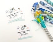 Space Party Favor Tag Printable | Kids Two the Moon Theme Favor Bag Tag | Blue First Trip Around the Sun Gift Tag Digital Download