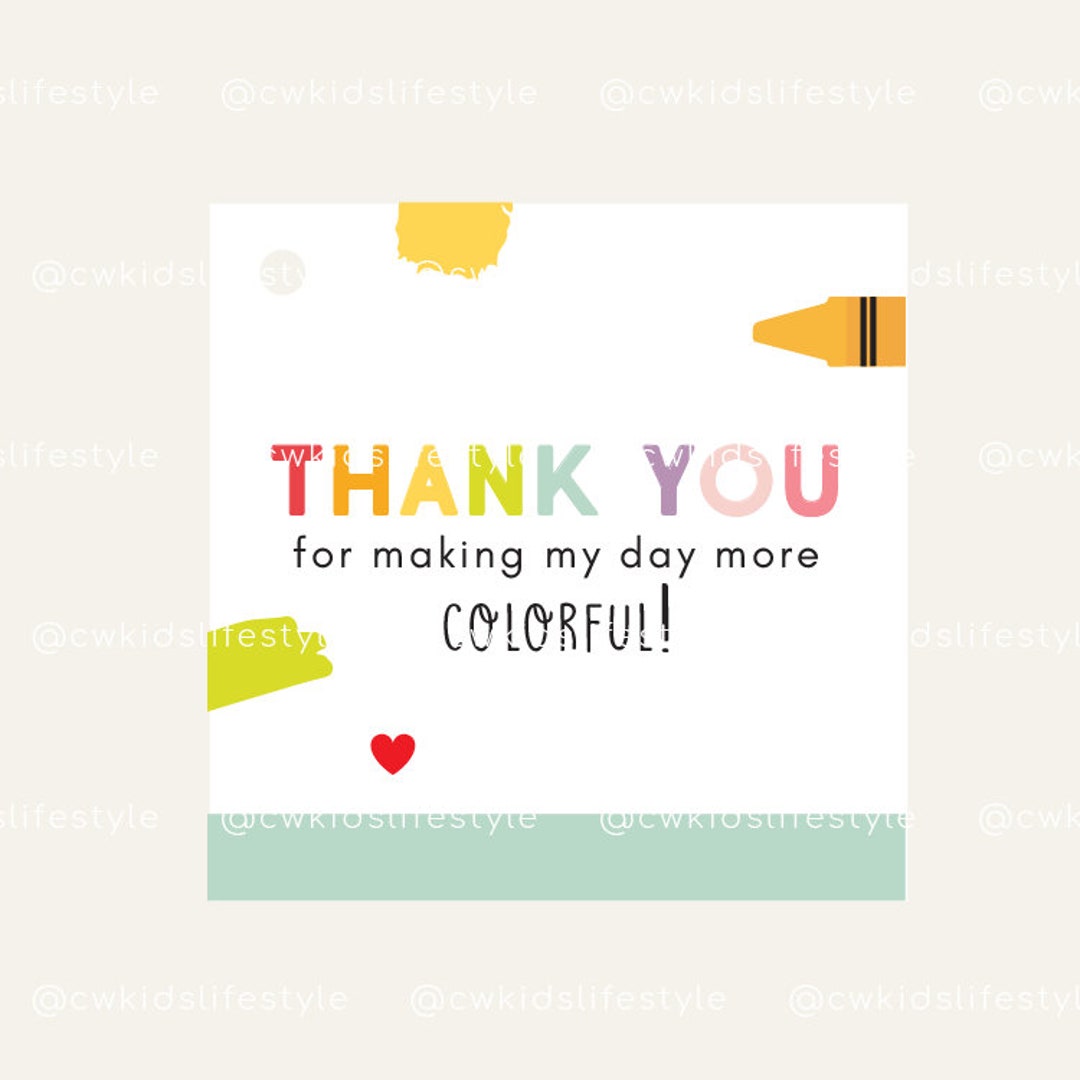 Art Party Favor Tag Printable Kids Rainbow Art Theme Favor Bag Tag