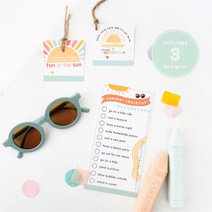 Summer Favor Checklist Printable | Kids End of Year Party Favor | Kids Graduation Party Favor | Summer Party Favor