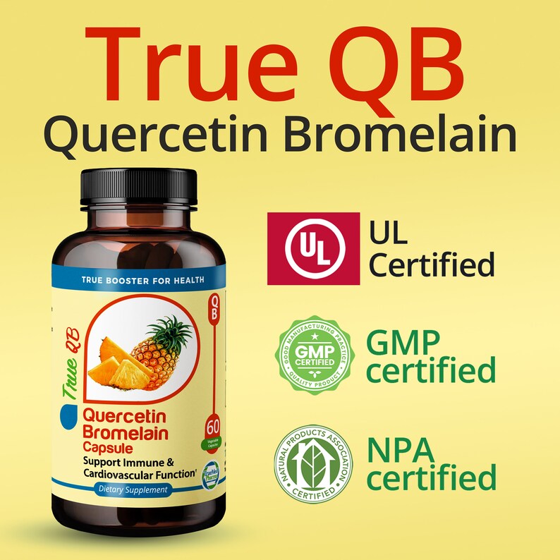 Truemed Quercetin Bromelain 800 Mg 60 Capsules Etsy