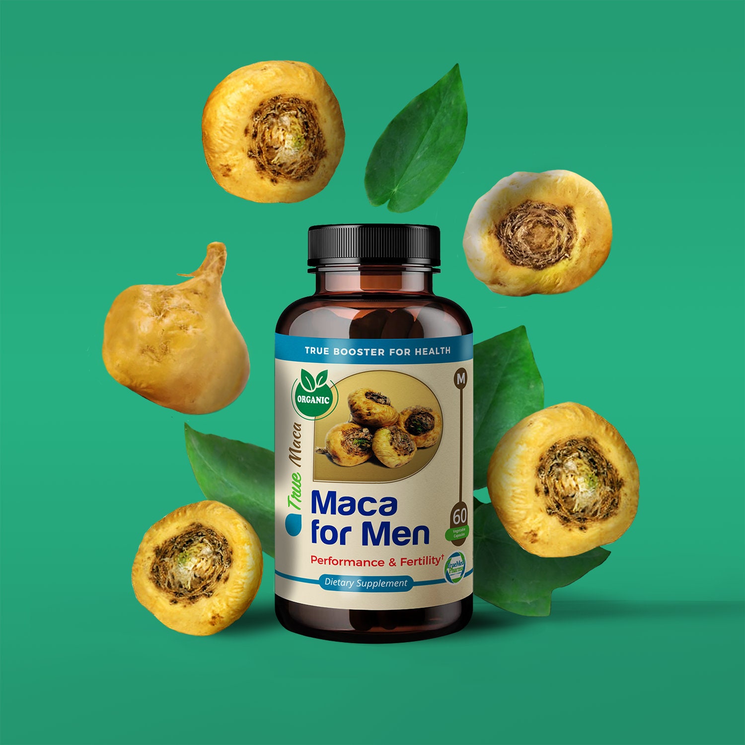 Truemed Maca for Men Organic Gelatinized Maca Powder Organic Horny Goat