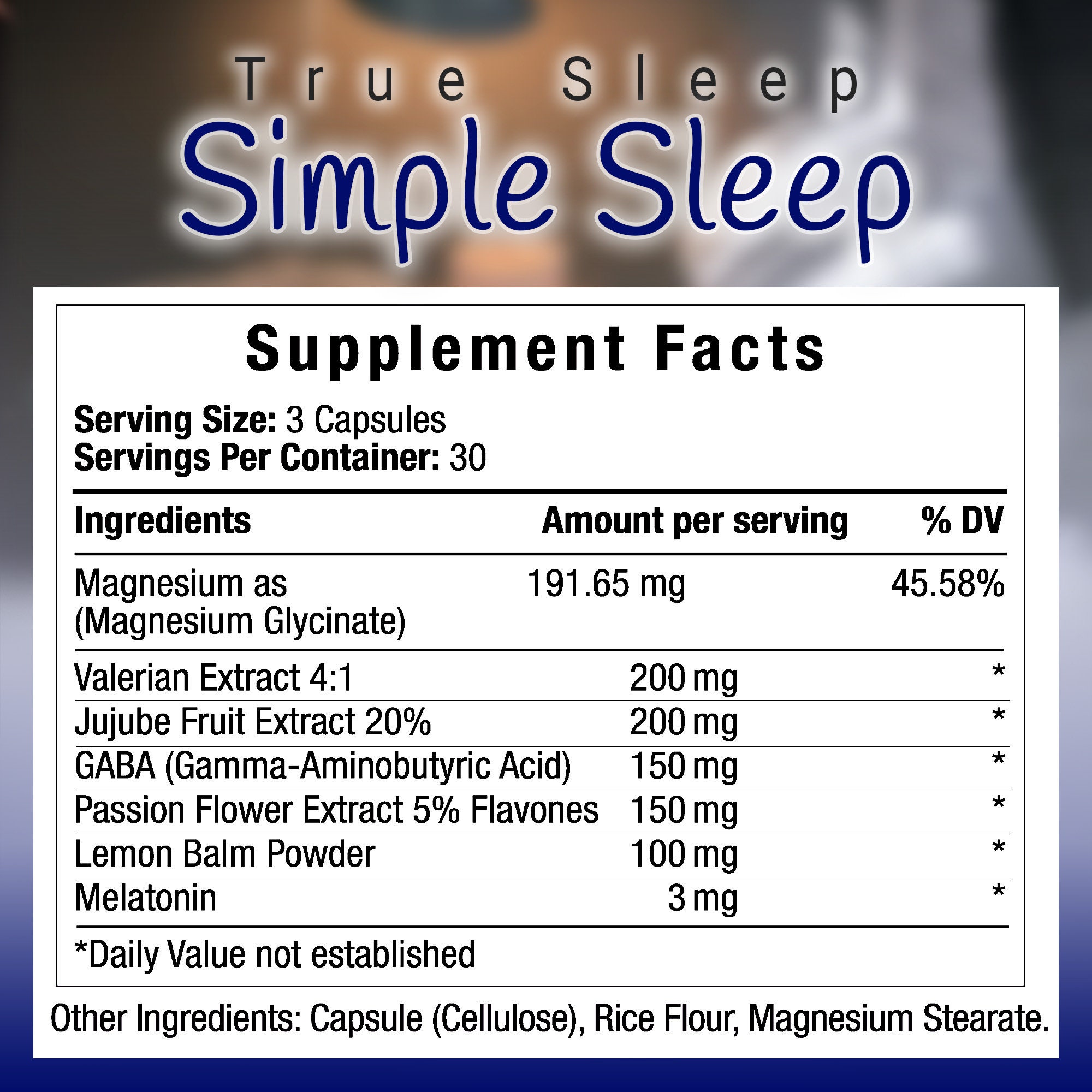 Truemed Simple Sleep Magnesium Glycinate Valerian Extract Gaba Etsy UK