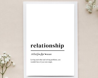 Relationship Definition Print, Printable Wall Art, Wall Decor, Wall Poster, Home Decor, Gifts for Her, Last-Minute Xmas Gift