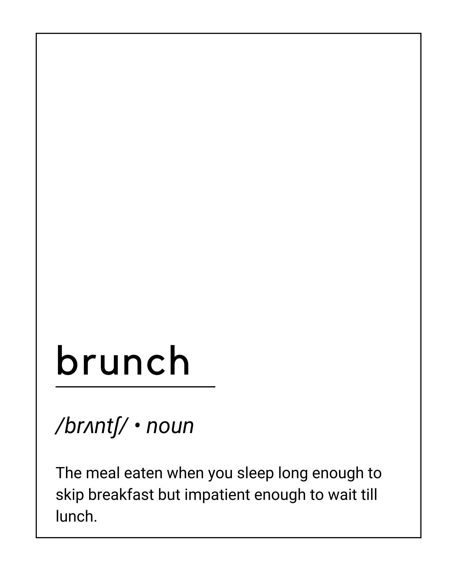 Brunch Definition Print Printable Wall Art Minimalist - Etsy