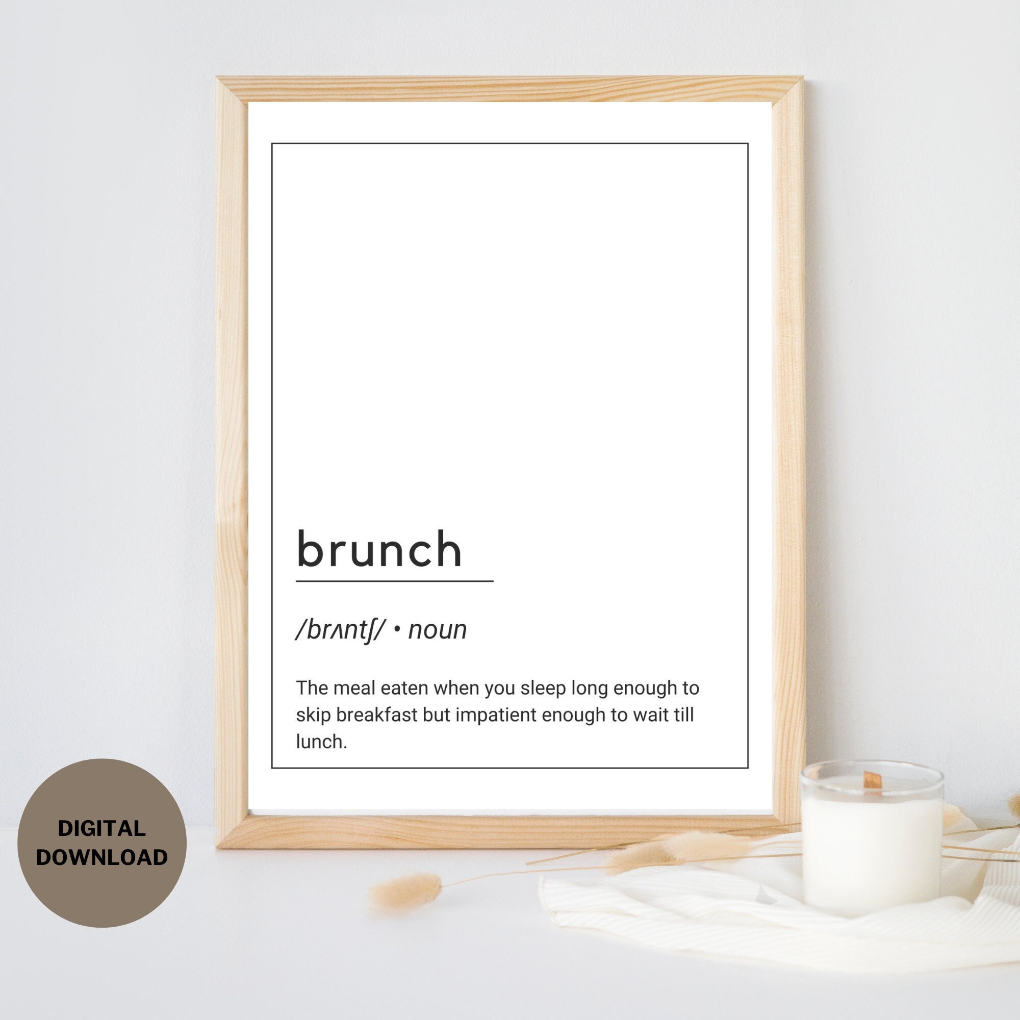 Brunch Definition Print Printable Wall Art Minimalist - Etsy