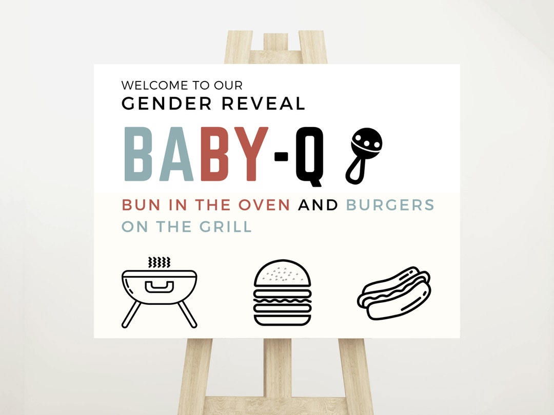 Gender Reveal BBQ Sign Gender Reveal Party Gender Reveal Party