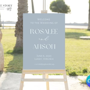 Dusty Blue Wedding Welcome Sign | Dusty Blue Wedding Decor | Dusty Blue Welcome Sign | Wedding Welcome Sign Template