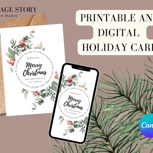 Templates Christmas Card, Holiday Card Template, Personalized Christmas Card, Customized Christmas Card