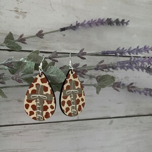 Cow Print Faith Earrings