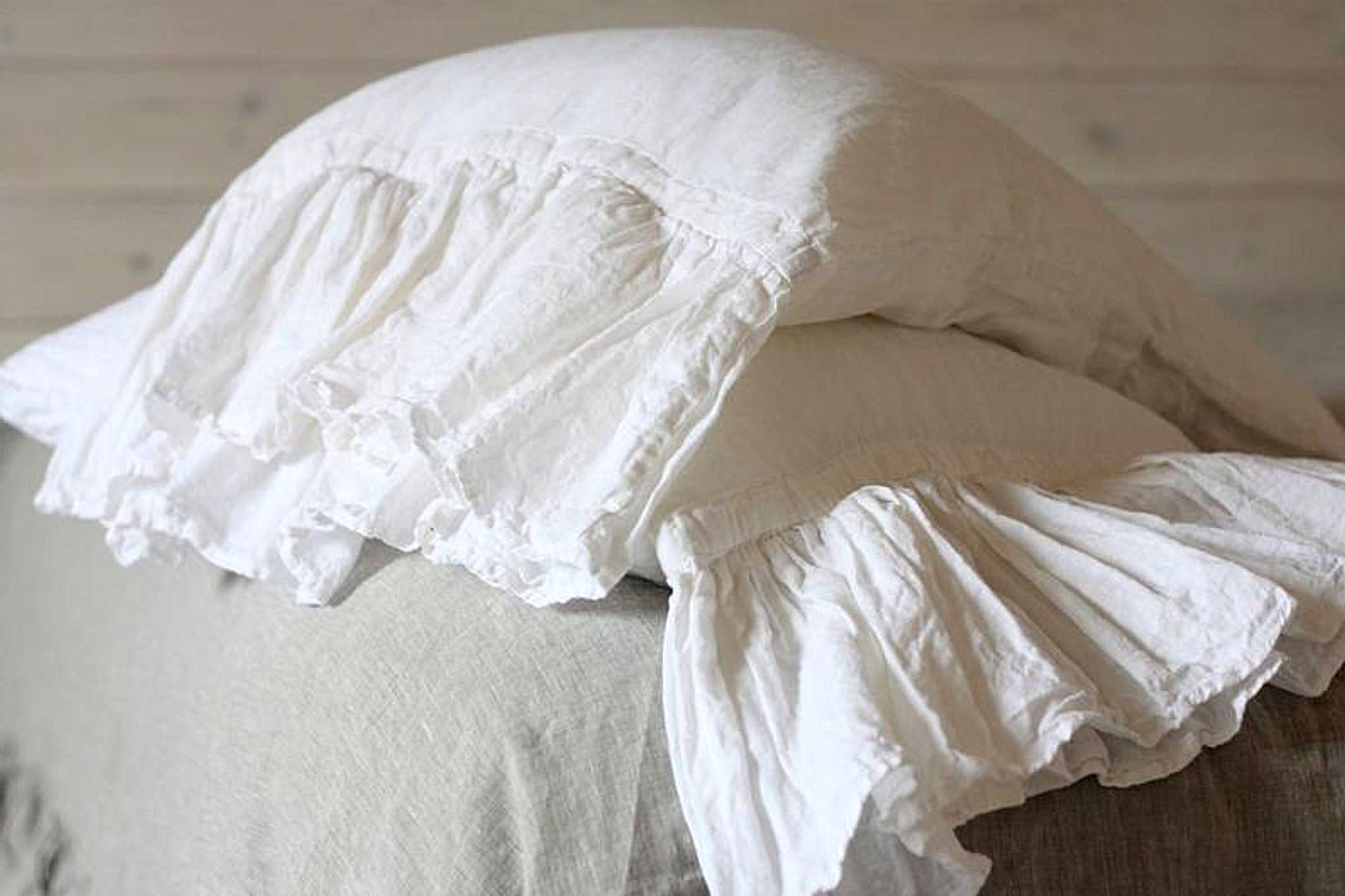 Ruffled trim Euro pillow sham