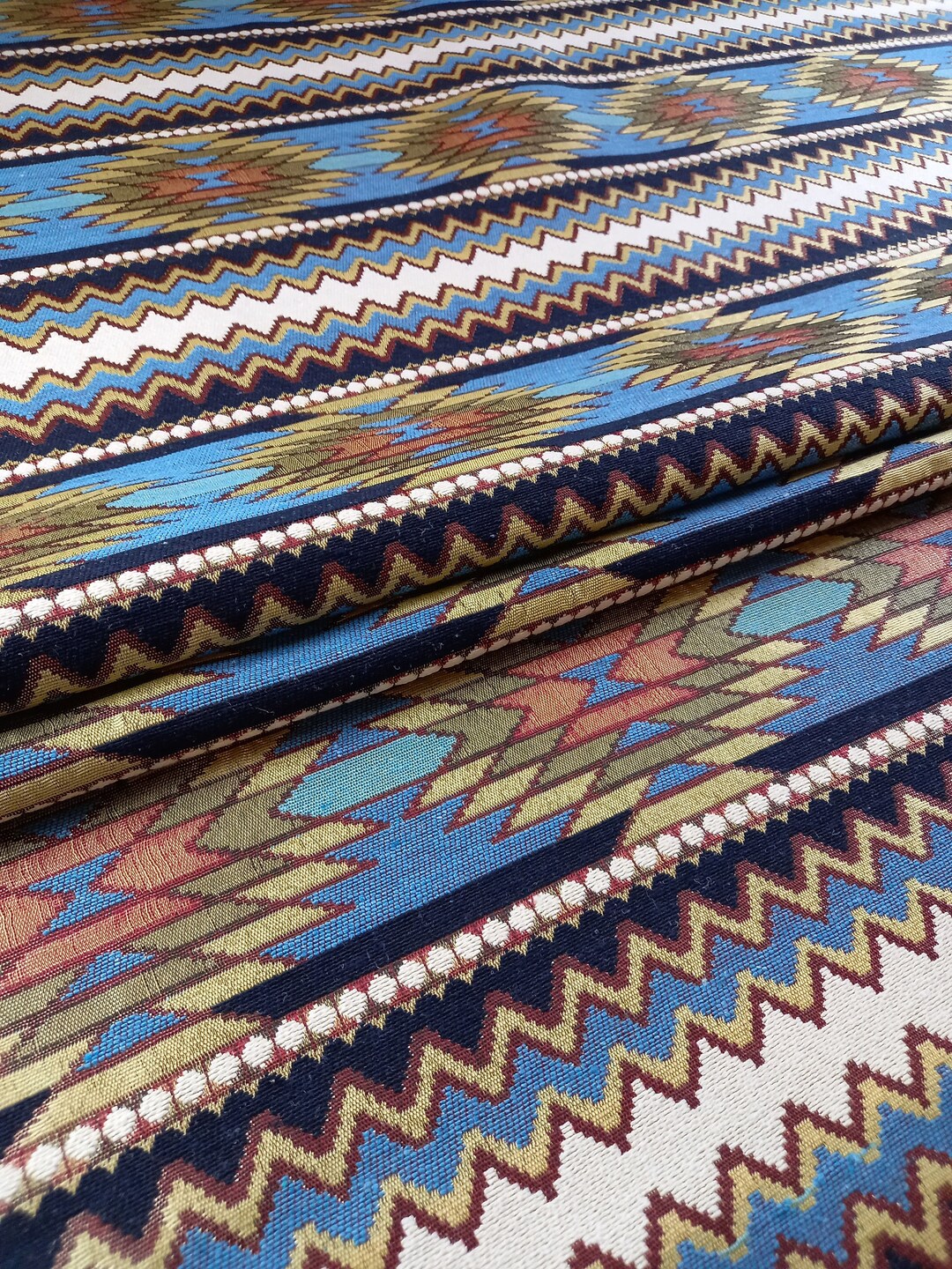 Upholstery Bohemian Turkish Kilim Fabric Tapestry Aztec Tribal Etsy