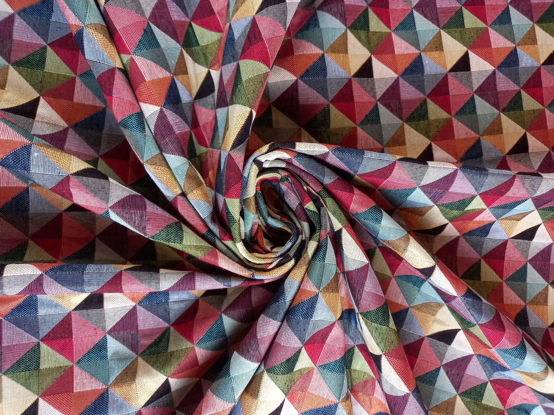 Tapestry Designer Heavyweight Luxury Fabric Geometric Colorful