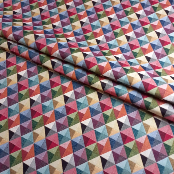 Tapisserie Designer Tissu De Luxe Poids Lourd Géométrique Triangles Colorés Rembourrage Ameublement Artisanat Coussin Rideau Tissu Au Mètre