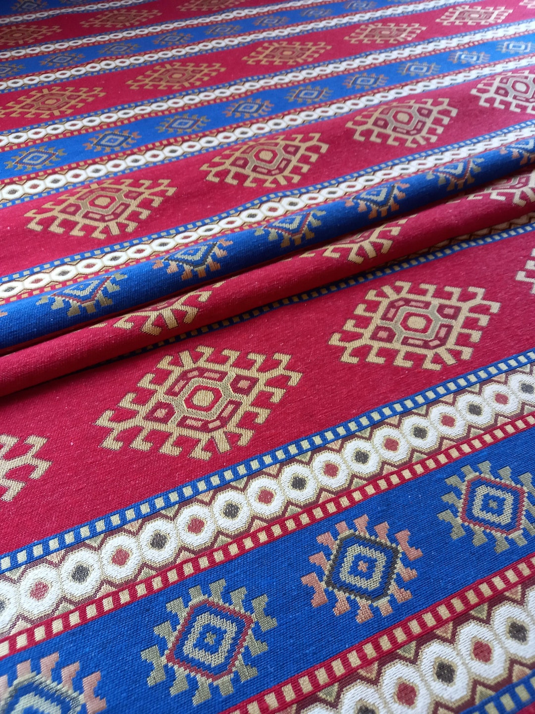 Upholstery Bohemian Turkish Kilim Fabric Tapestry Aztec Tribal
