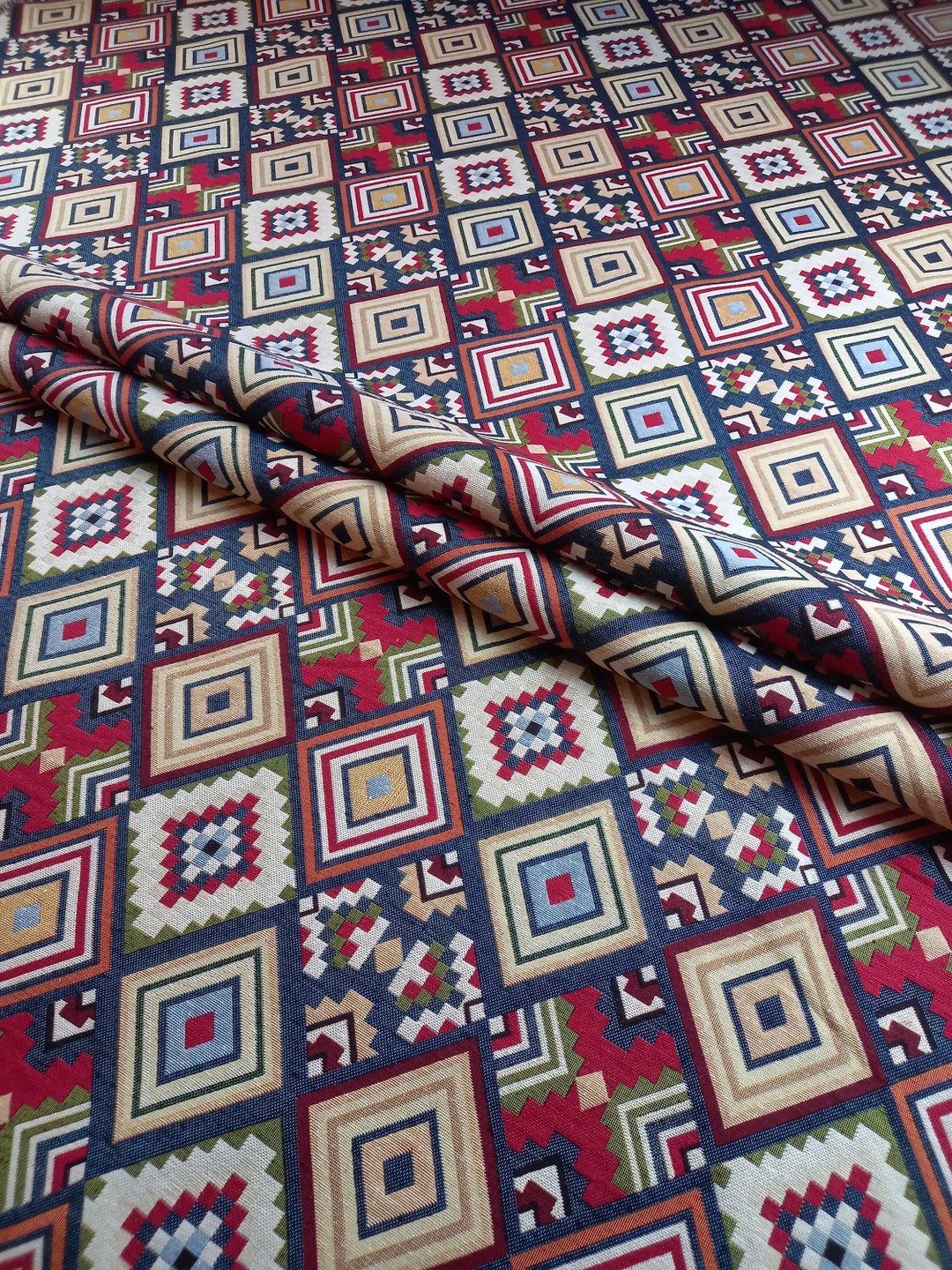 Upholstery Bohemian Turkish Kilim Fabric Tapestry Aztec Tribal Etsy