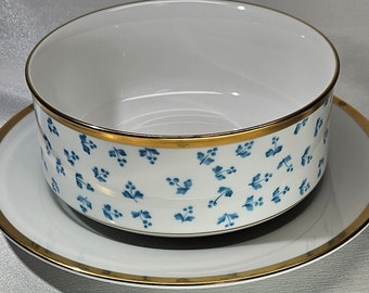 Christian Dior Les Petites Fleurs Gravy Boat /Plate Combo / Boujee Dog bowl RETIRED 1993