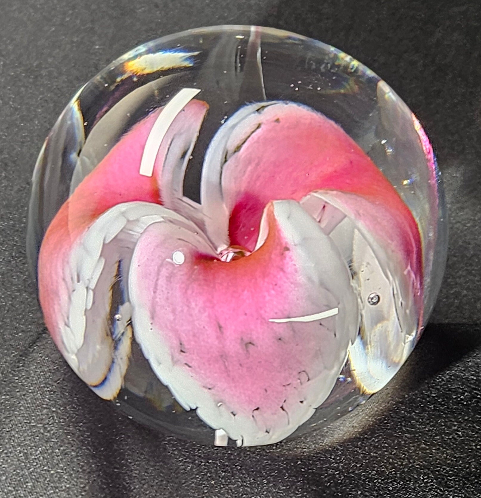 Vintage Glass Eye Studio Glass Art Elegant Floral