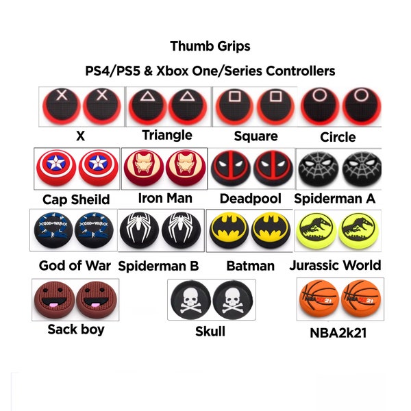 Thumb Grip Caps for Playstation 4/5, PS5, PS4, Xbox Series X/S, Xbox One, Switch PRO Controller, 4PCS Soft Rubber Thumbsticks Joystick Cover