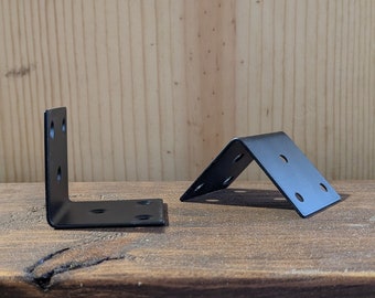 Steel Shelf Brackets: L Brace Corner Plate, Custom Paint Option