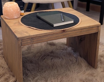 Meditation Floor Table – Spiritual Altar for Grounding, Wooden Reflection & Sacred Home Practice - Handmade Kids Table - Plant Stand