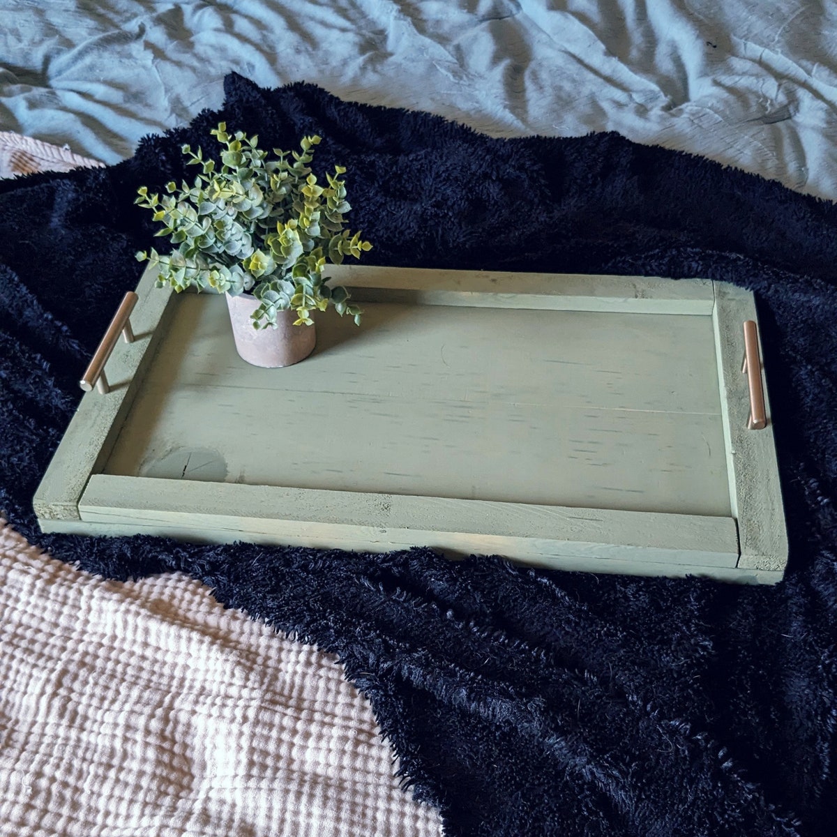 Rustic Breakfast Tray With Handles Table Setting Centerpiece Farmhouse Platter Home Décor Housewarming Gift Decorative Wood Serving Board - Etsy