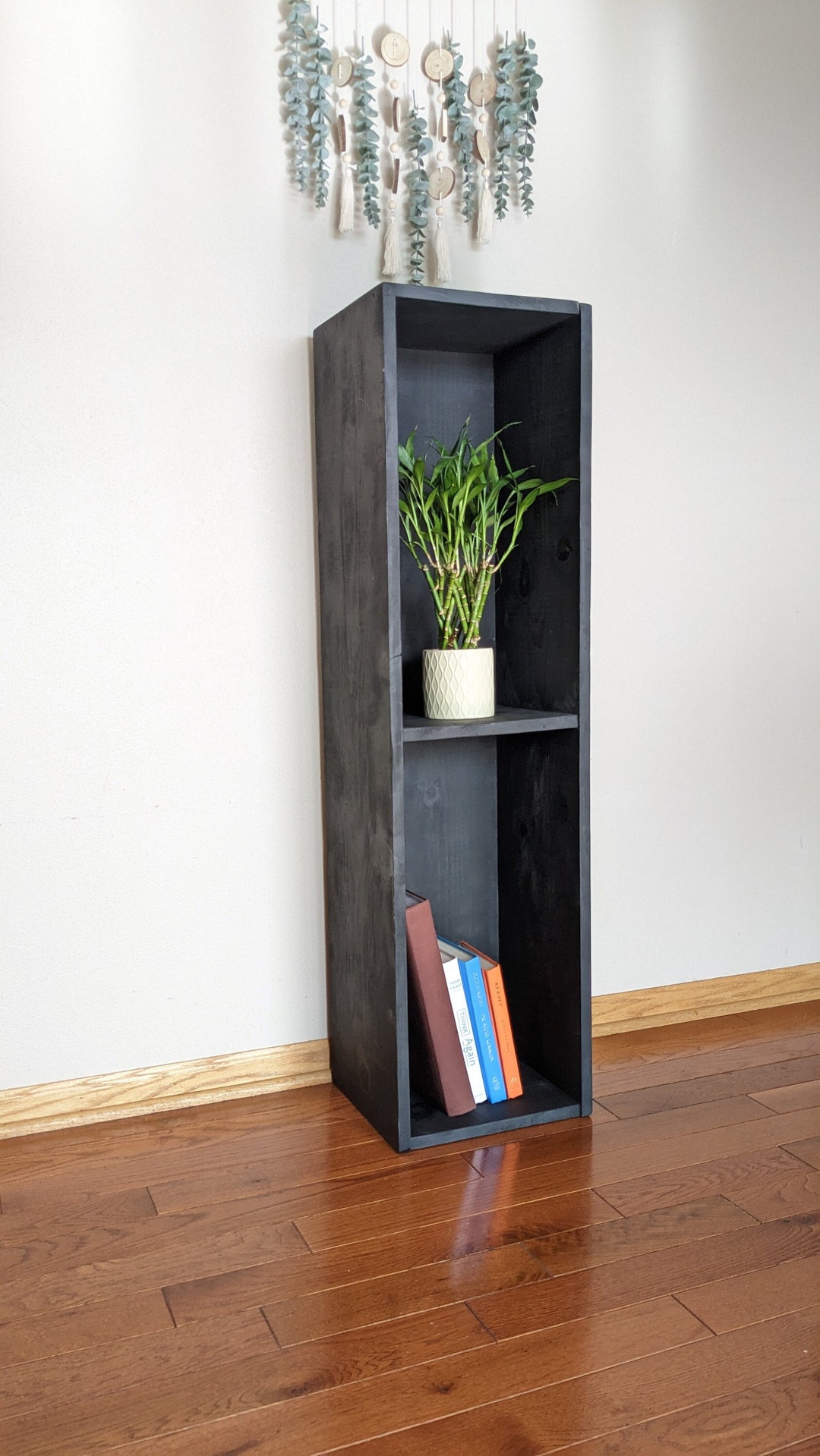 Narrow Shelf Standing Vertical Display Shelf Stackable Bookcase Unique ...