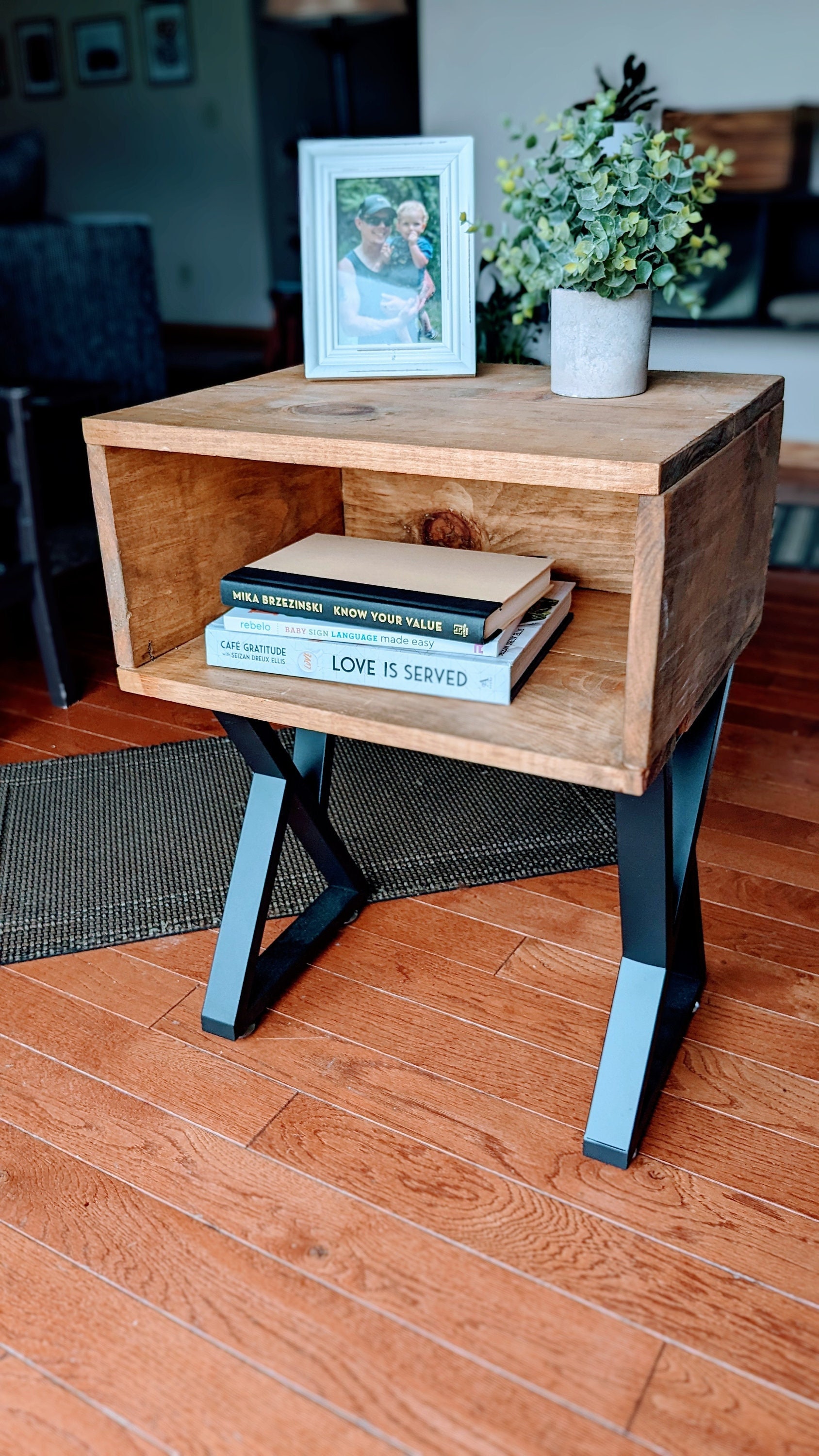 Wooden Night Stand Bedroom Furniture Compact Natural Wood Bedside Table ...