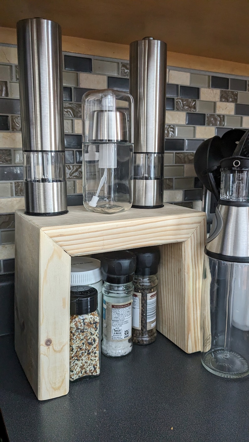 Wood Bookend Kitchen Bookend Tiny Bookcase Book Holder Kitchen Recipe