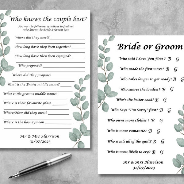 Wedding Table Games Etsy UK