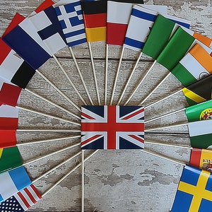 Around The World Handheld Flags Small Outdoor Country Flag Handmade Home Decor Street Party Fun Celebration Gift