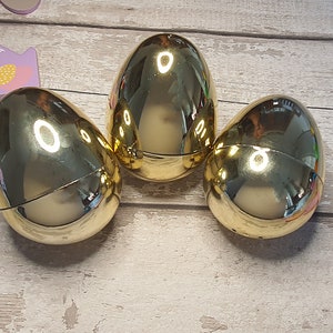 Easter Gold Egg Fillable Plastic Jumbo Golden Easter Egg Shell Home Decor Gift Kids Party Game Winner Festive Fun
