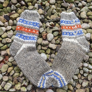 Wool Blend Art Socks | Unique Handmade Socks | Colorful Knitted Socks | Cozy Wool Socks | All Sizes