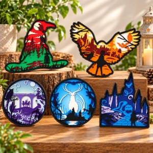 Harry Potter Multilayer SVG Bundle - Hogwarts, Patronus Stag Deathly Hallows Laser Cut Files