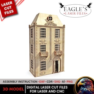 File tagliati al laser French House File artigianali da 3 mm File tagliati al laser SVG, File tagliati al laser CNC Cricut