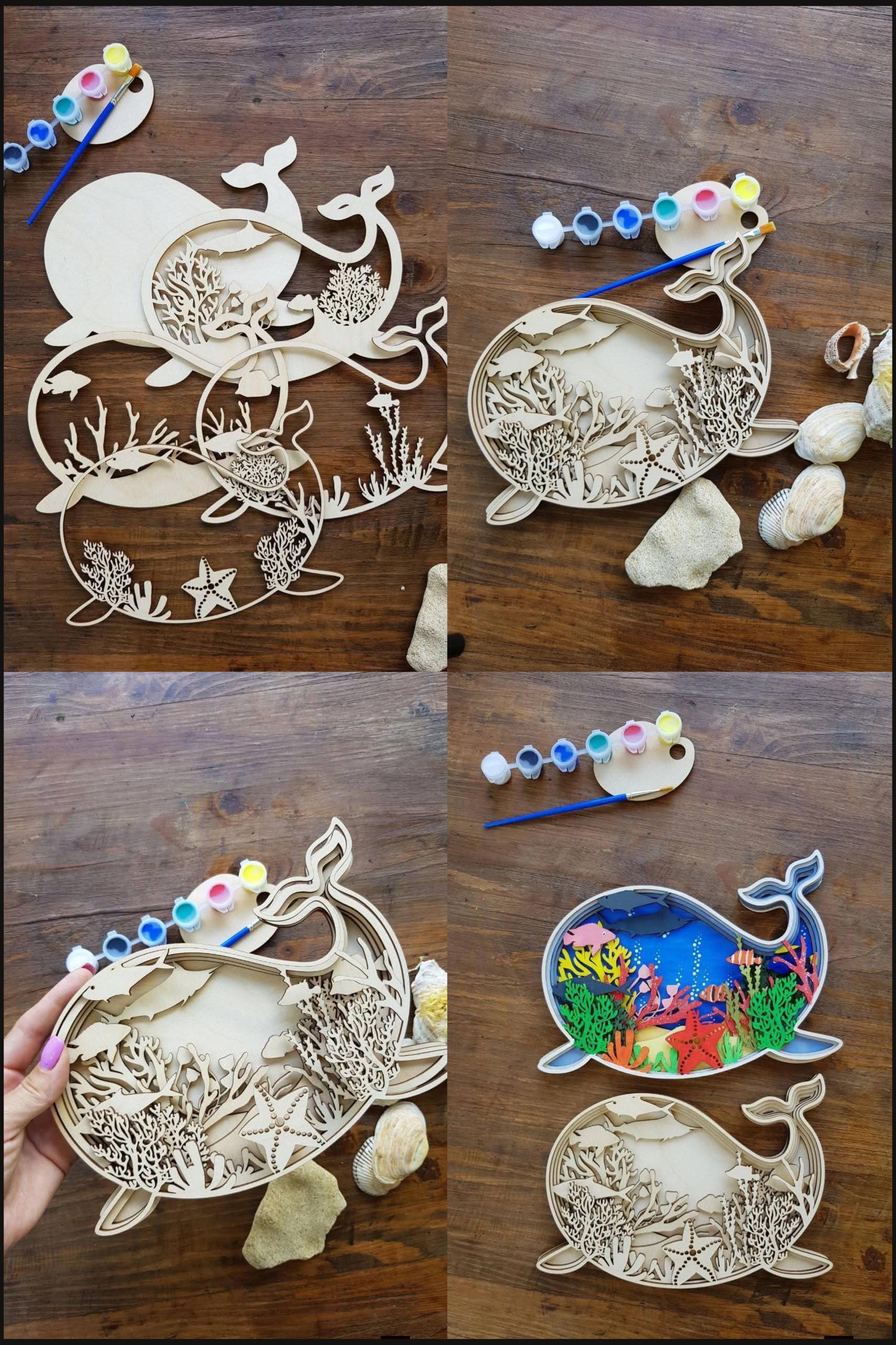 Whale Layered Svg File, Laser Cut Files for Cnc and Laser, Glowforge ...