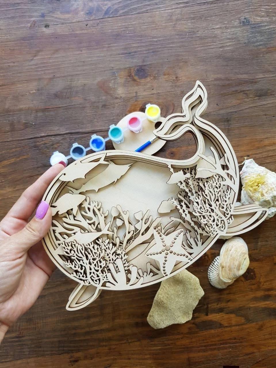 Whale Layered Svg File, Laser Cut Files for Cnc and Laser, Glowforge ...