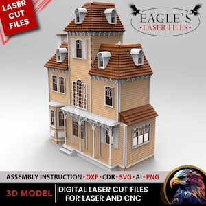 Fantastici file laser per casa delle bambole da 3 mm, 4 mm, 6 mm, file tagliati al laser, file tagliati a CNC, file dxf laser Cricut