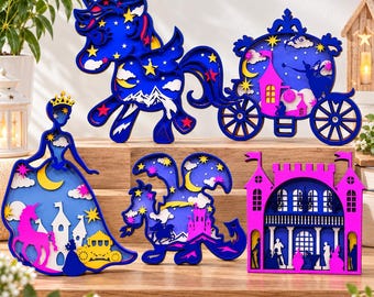 Multilayer Unicorn SVG Bundle | 3D Layered Laser Cut Files (Digital Download)