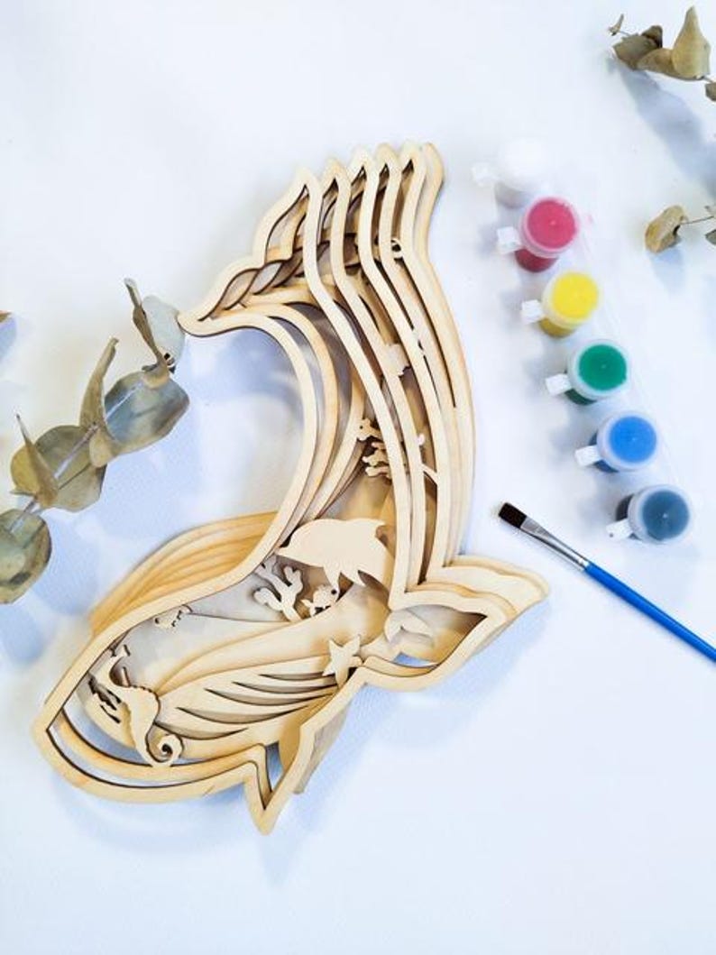 Whale 5 Layer SVG Laser Cut Files | Multilayer 3D Shadow Box ...