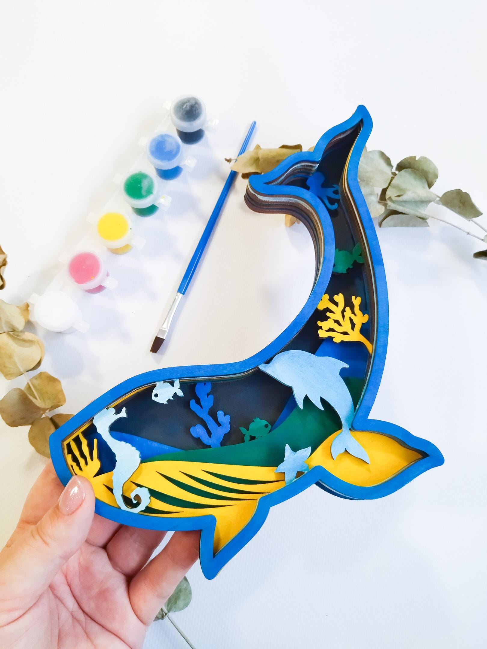 Whale 5 Layer SVG Laser Cut Files | Multilayer 3D Shadow Box ...