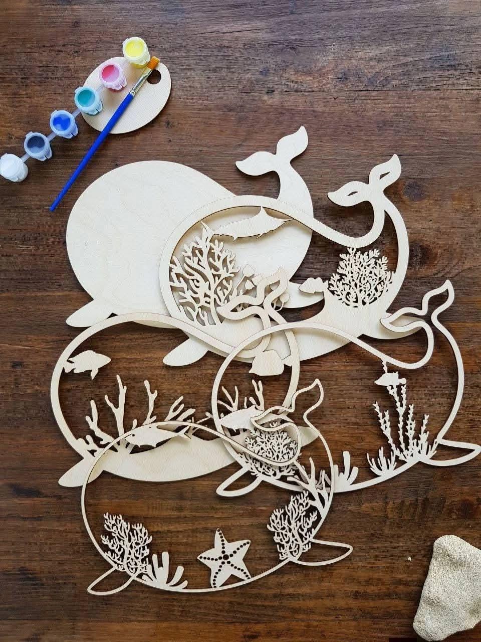 Whale Layered Svg File, Laser Cut Files for Cnc and Laser, Glowforge ...