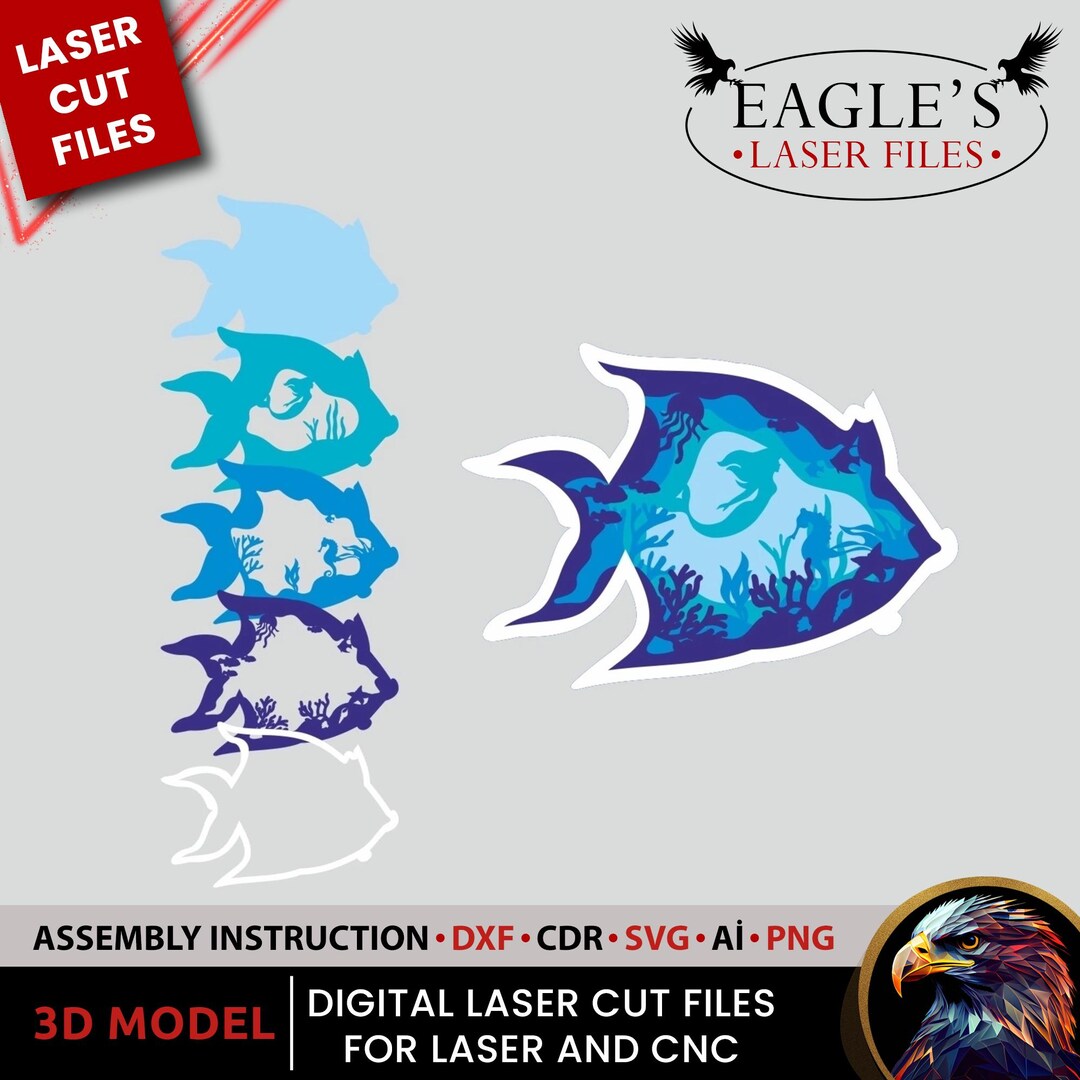 Fish Svg Files, Laser Cut Files Svg Fish Our File Consists of 5 Layers ...