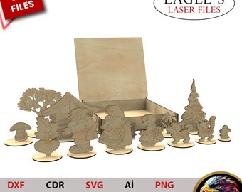 Kinder auf dem Bauernhof Laser Cut Dateien | 5 mehrschichtige 3D Tier SVG | Glowforge xToolbar | DIY Paint Kit Bauernhof Tiere Schatten Box Digitaler Download