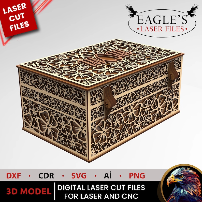 Laser Cut Jewelry Box SVG | Multilayer Wooden Gift Box With Engraving ...