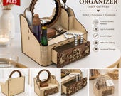 Laser Cut Jewelry Box SVG Files | Vanity Organizer Multilayer | Glowforge xTool Ready | Wooden Makeup Jewelry Storage Box Digital Download