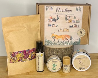 Coffret cadeau naturel femme – Soins faits à la main Québec | Crème mains, baume, tisane, roll-on | Cadeau artisanal fête mères anniversaire