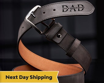 Personalizable Father's Day Gift Leather Belt: Customized Gift for Dad! Stylish, Classic Design. Men's Casual Wear Accessory